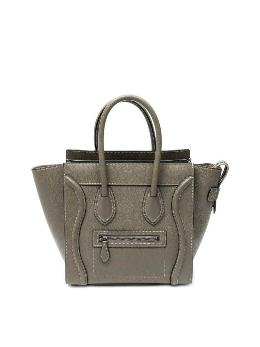 Celine Micro Luggage Taupe Grain Calfskin Leather Handbag